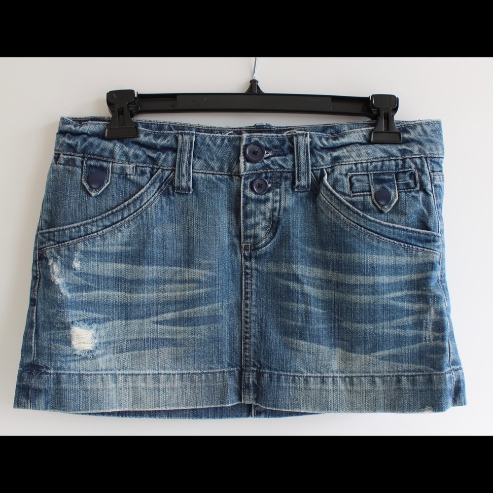 American Eagle Distressed Denim Skirt